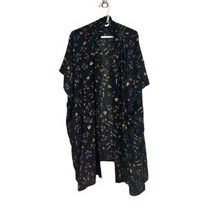 NWT Skye Women's Black Nelly Kimono Cover-up Nostalgia Floral Size OS